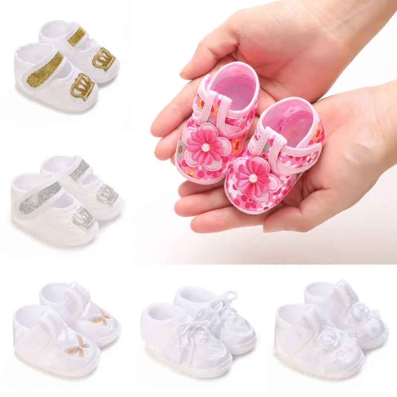 Weiße Tauchschuhe für Neugeborene, süße Schuhe für den ersten Schritt für männliche und weibliche Babys, Indoor-Babyschuhe