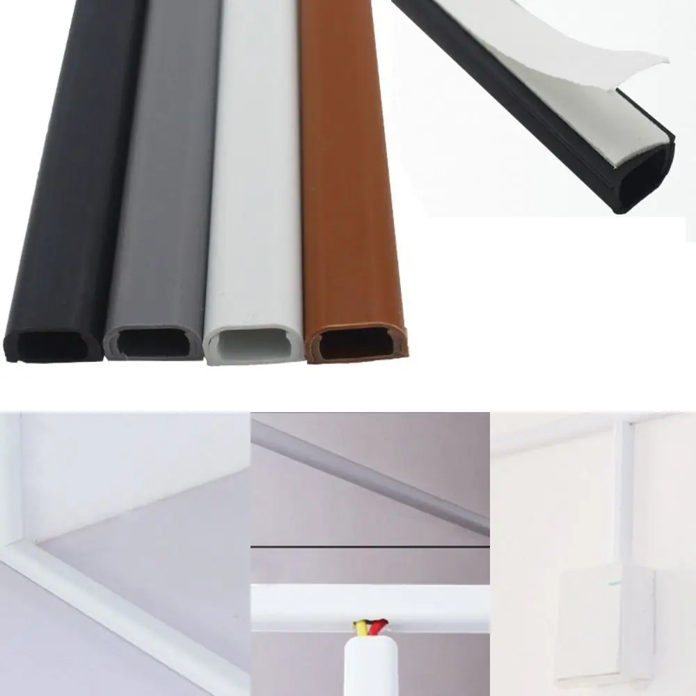 Anti-Extrusions-Bodenschnurabdeckung, selbstklebend, langlebig, Verlängerungskabel, Kanalschutz, quadratischer Stromkabel-Schutz für Zuhause und draußen Image