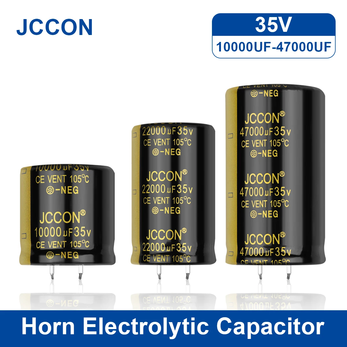 2Pcs JCCON Audio Elektrolyt-kondensator 35V 10000UF 22000UF 47000UF Für Audio Hifi Verstärker Hohe Frequenz niedrigen ESR Lautsprecher Image