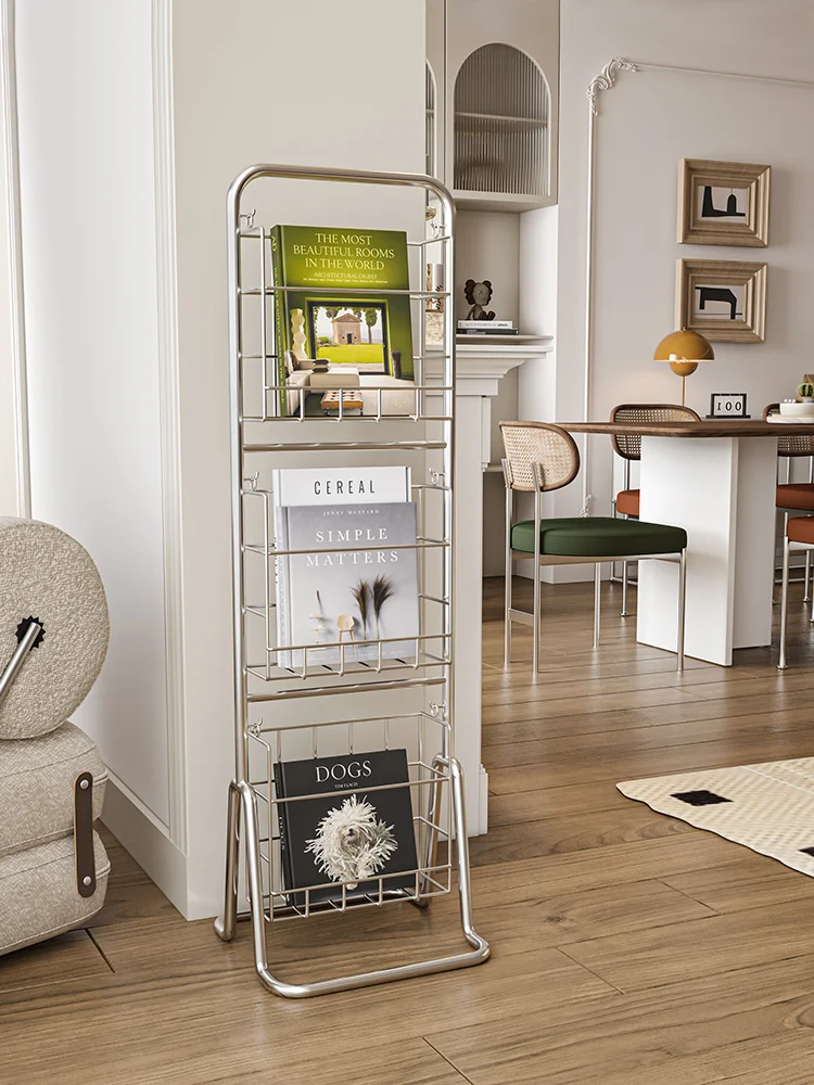 MOMO-Bücherregal aus Eisen vom Boden bis zur Decke, antikes Präsentationsregal, abnehmbare Lagerregale, klein, Haushalt, Zeitschriften