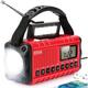 Tragbares DAB/UKW-Radio (rot), 5000 mAh Solarradio, USB-Ladegerät, Solarradio mit