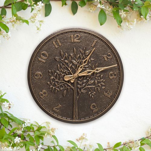 Tree of Life Wall Clock Bronze , Bronze