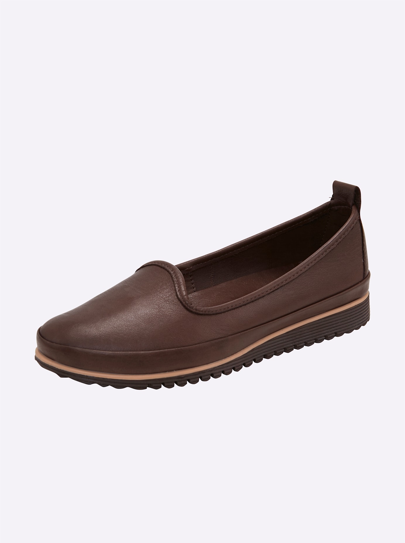 Slipper ANDREA CONTI, Damen, Gr. 38, braun (dunkelbraun), Glattleder, Leder, Schuhe