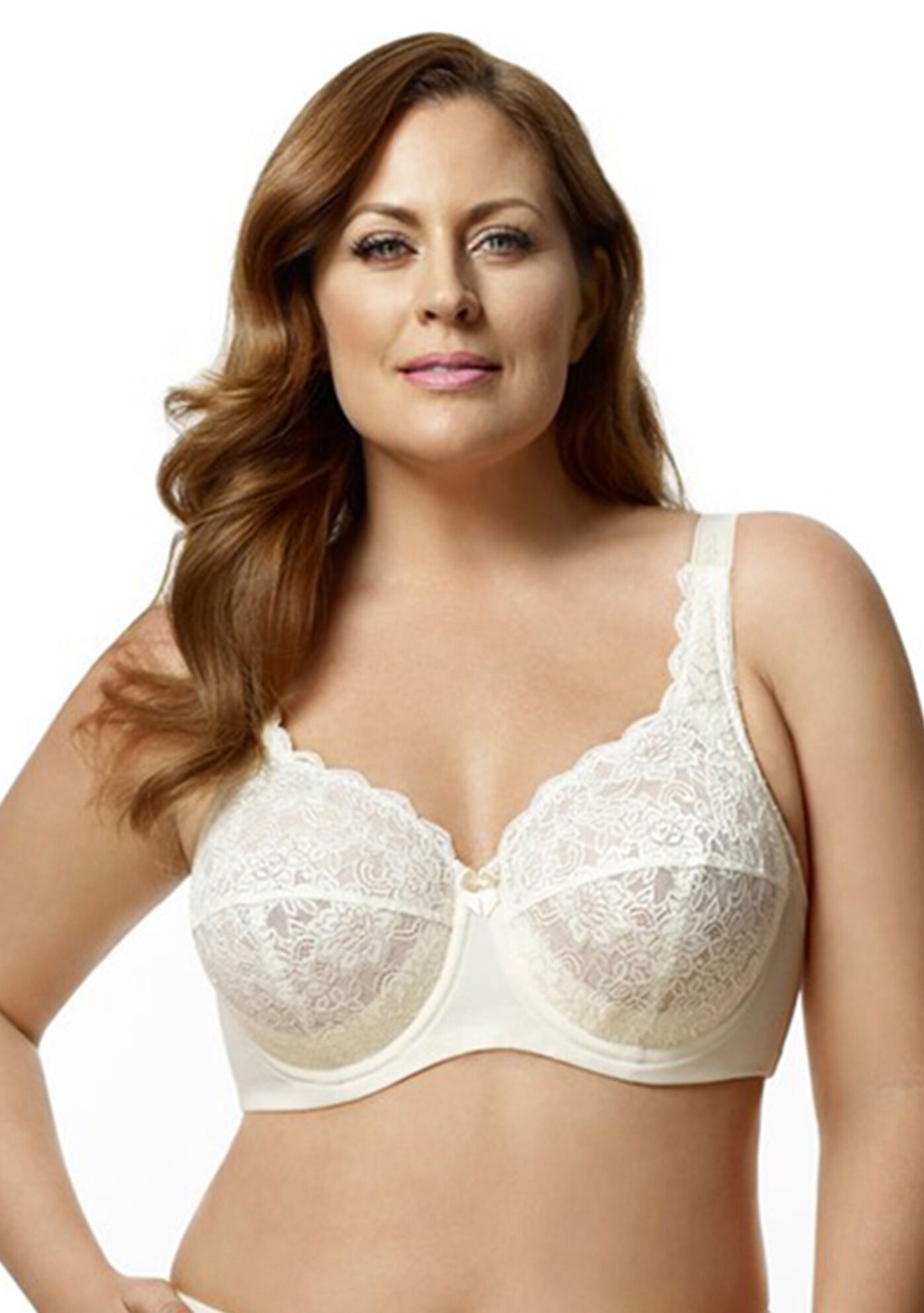 Plus Size Women's Lacey Curves Underwire Bra 2311 by Elila in Ivory (Size 42 J)