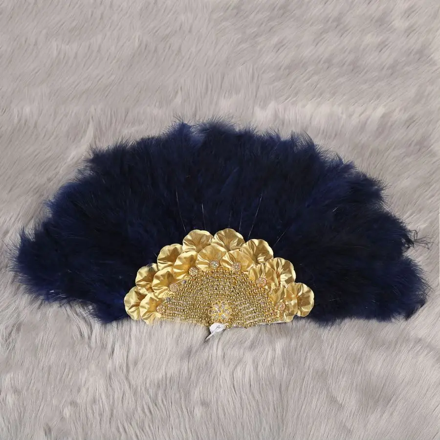 Hochzeit einfarbig glänzende Truthahn feder Handheld Tanz Leistung Hochzeits zeremonie Fan Image