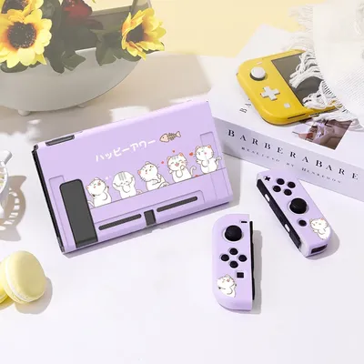 5 Katzen essen Fisch. Schutzhülle für Switch Oled, weiche TPU Slim Cover für Nintendo Switch Image