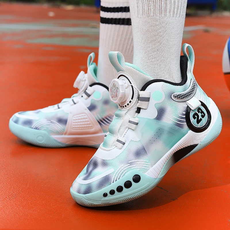 Neue Kinder sportschuhe Herren Grundschüler tatsächliche Kampf basketballs chuhe Herren rutsch feste Kinderschuhe