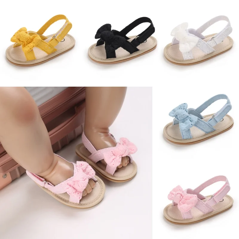 Sommer Babys chuhe Mode süße Bogen Mädchen Baby Sandalen Gummis ohle Anti Slip leichte lässige Wanderschuhe Image