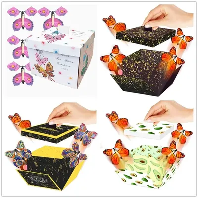 1pc Pop-up-Explosion kreative Überraschung fliegende Schmetterling Box Streich DIY Schmetterling Explosion Geschenk box Party Dekorationen Image