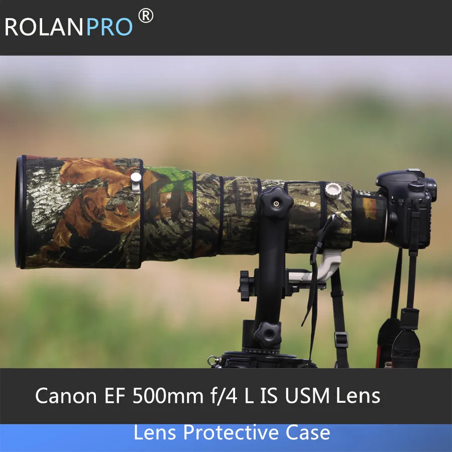 ROLANPRO Objektiv Camouflage Regenschutz für Canon EF 500mm F/4 L IS USM Objektiv Schutzhülle Für Canon Gegenlichtblende Objektivdeckel Image