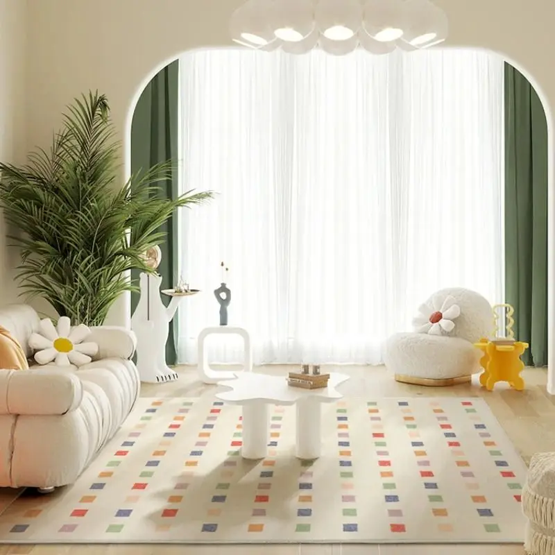 Nordischer Stil einfacher Teppich Wohnzimmer Dekor Sofa Tisch Lounge großer Bereich Teppich saugfähiges Bad und Eingangstür Matte Wohnkultur Image
