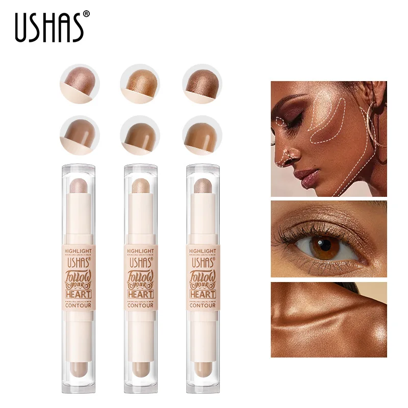 Ushas 2-in-1 Text marker Stick Concealer Stick langlebiges natürliches wasserdichtes, zart schimmerndes Text marker pulver Image