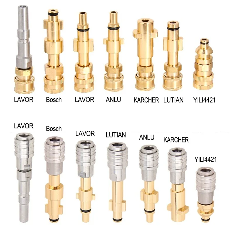 KARCHER LAVOR Bosch 1/4 Lose Selbstsichernde Stecker Hochdruck Reinigung Wasser Pistole PA Schaum Pan Düse Fitting Adapter Image