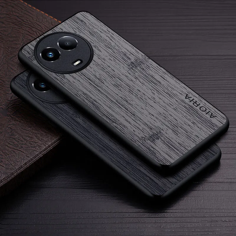 Fall für Realme 11x11 10 Pro Plus 4G 5G funda bambus holz muster Leder telefon abdeckung Luxus coque für Realme 11x fall capa Image