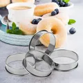 2/4/6 pezzi set di anelli per crostata per muffin 8/10 cm anello rotondo in acciaio inossidabile torta uovo mousse stampo doppio arrotolato anello per crostata strumento di cottura fai da te