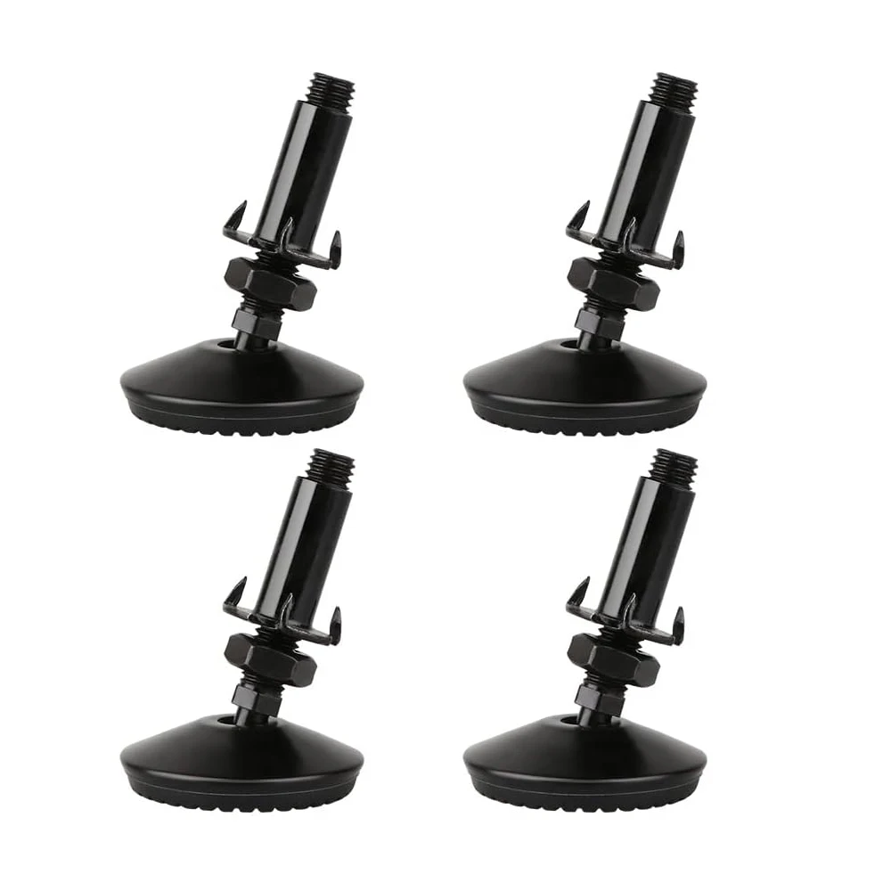 Robuste, verstellbare Nivellierfüße, 4 Stück, schwarzer Einsteller, Möbelnivellierfuß für Schrank, Restaurant, Tisch, Stuhlnivellierer Image