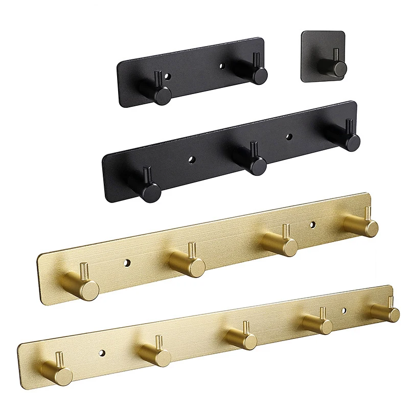 Multifunktionale selbstklebende Haken aus Aluminiumlegierung, klebrige Wand, Türhaken, Robe, Geschirrtuch, rostfrei, Handtuchhalter, Kleiderbügel