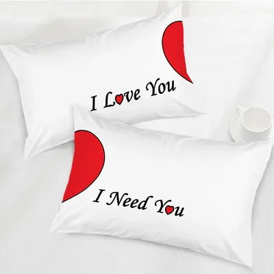 Ich liebe dich Ich brauche dich Kissen bezug rot Liebe Herz Design Kissen bezüge Set von 2 Image