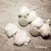 Flauschige Weiße Pelz Haar Baby Schuhe Stirnband Set Sparkly Königin Baby Name Initial Handgemachten Custom Kristall Botties Taufe Schuhe