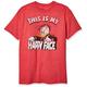 Disney Herren Donald Duck Happy Face T-Shirt, Rot meliert, 3X