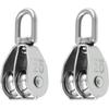 2PCS M20 Double Pulley Block 304 Stainless Steel Swivel Double Lifting Pulley npterbl