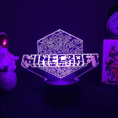 Ontway - Minecraft-Spiel 3D-LED-Nachtlichtlampe a