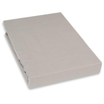 Spannbettlaken KAYORI "Kai", grau (taupe), B:90cm L:220cm, Renforcu00e9, Obermaterial: 100% Baumwolle, Laken, 100% Baumwolle Image