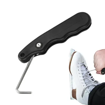 Folding Shoe Lace Puller Hockey Portable Lace Puller Stainless Steel Lace Tightener Folding Skating