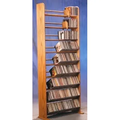 Shed Solid Oak 9 Row Dowel CD Rack