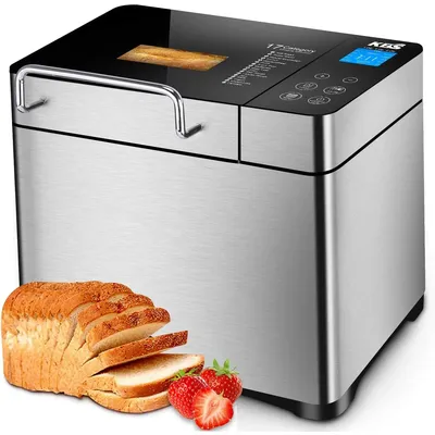 Stainless Steel Bread Machine, Bread Maker with Fruit Nut Dispenser