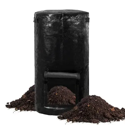 Flodable Garden Yard Compost Bag With Lid Organic Ferment Waste Sacks Composter 34 Gallon Organic