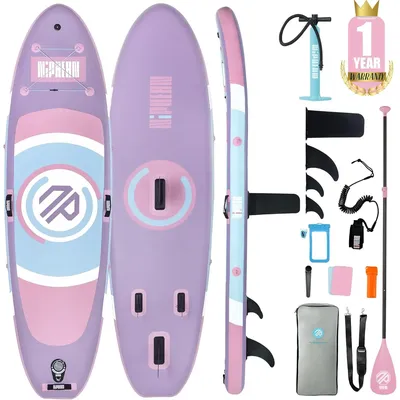 Paddle Board with Stable Wing and Durable SUP Accessories, 10’ Inflatable Stand up Paddle Boards for