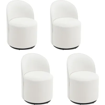 Swivel Barrel Dining Chair Set of 4, Velvet Upholstered Round Accent Chairs, 360 Degree Swivel