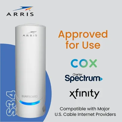 Surfboard S34 DOCSIS 3.1 Multi-Gigabit Cable Modem | Approved for Comcast Xfinity, Cox, Spectrum &