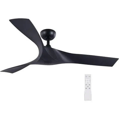 Industrial Ceiling Fan No Light with Remote Control, Modern Ceiling Fan with 3 Blades Noiseless