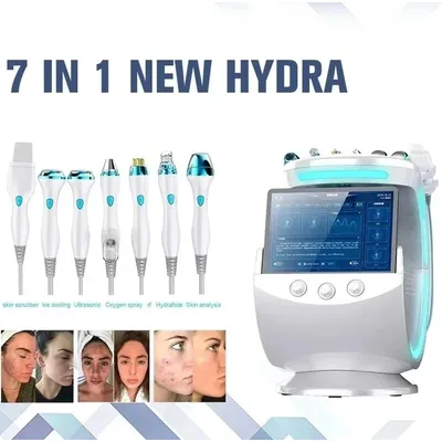 7 in 1 Water oxygen cleaning facial Skin analysis device for women facial lifting and tightening