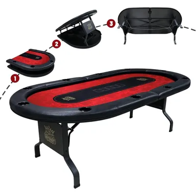 Premium Poker Table for 10 Players - Foldable and Long-Lasting Poker Table, Luxurious Vegas Style