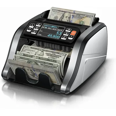 UV/MG/IR/DD Counterfeit Detection, 3.5" TFT Display Cash Counting Machine, Printer Enabled Bill