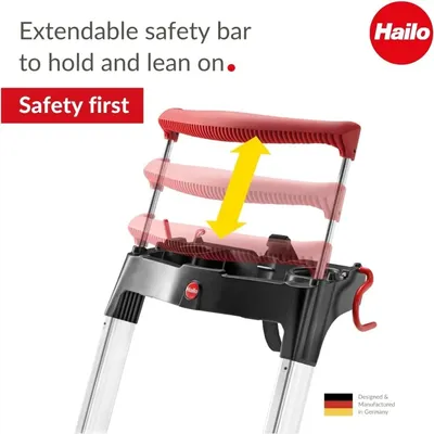 L100 Pro Aluminum Safety Step Ladder Black-8 extra wide Steps with 330 lb Capacity Platform Lock