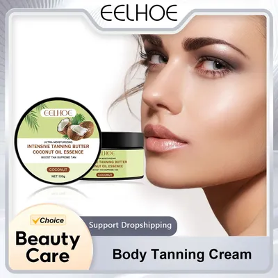 EELHOE Body Tanning Cream Summer Outdoor Solarium Self Tanning Even Skin Tone Body Lotion for Long