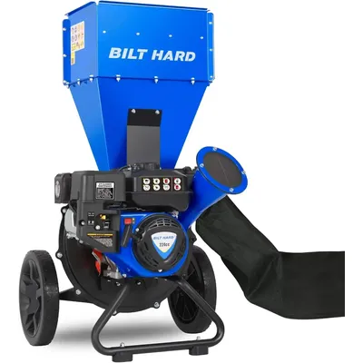 Wood Chipper - 7.5 HP 224cc Gas Powered Shredder Mulcher, 2 in 1 Multi-Function Heavy Duty,