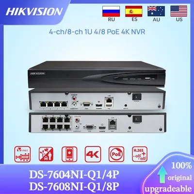 Hikvision Original 4K Network Video Recorder DS-7604NI-Q1/4P DS-7608NI-Q1/8P 4/8CH 4/8PoE Security