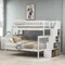 Twin Over Full Bunk Beds with Stairs, Wood Bunk Bed with Storage and Guard Rails,Bunk Beds Twin Over