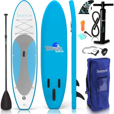 Stand up Paddle Board Inflatable - Non-Slip SUP Paddle Board Paddle, Pump, Leash, and Accessories -