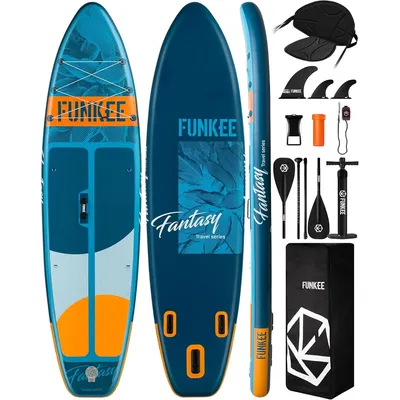 11’×34"×6" Extra Wide Inflatable Stand Up Paddle Board, Sup Board with Removable Fins, Backpack,