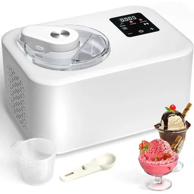 Cream Maker with Compressor 1.28 Quart Automatic Ice Cream Maker Machine with Compressor 3 Modes