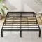 Queen Size Metal Bed Frame, Heavy Duty Steel Slat Mattress Foundation,No Box Spring Needed, Easy