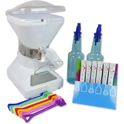 Little Snowie Max Snow Cone Machine - Premium Shaved Ice Maker, With Powder Sticks Syrup Mix,