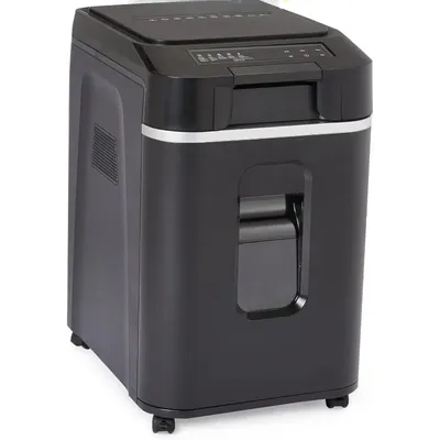 Auto Feed Crosscut Paper Shredder with Pullout Basket, Black