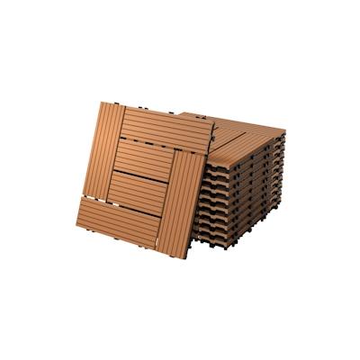 ECD Germany 22er Set WPC Terrassenfliesen Balkonfliese Klickfliese Mosaik 30x30cm 2m² Image